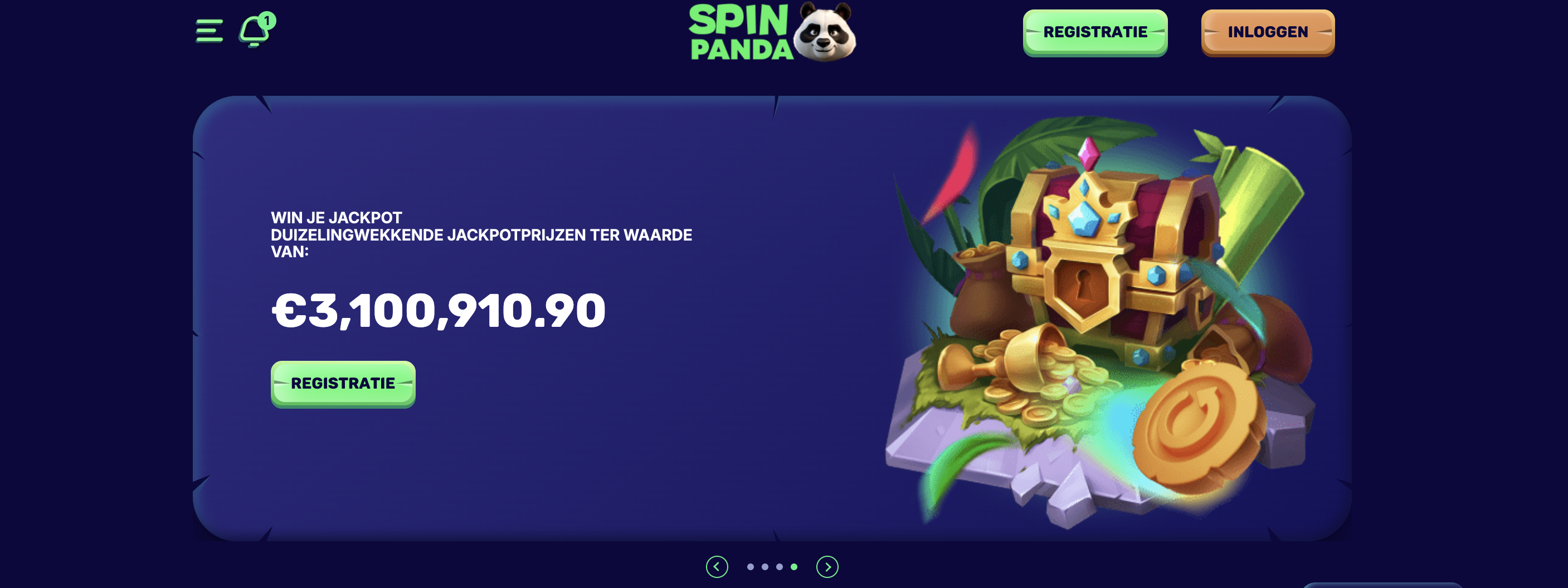 SpinPanda casino interface en welkomstbonus